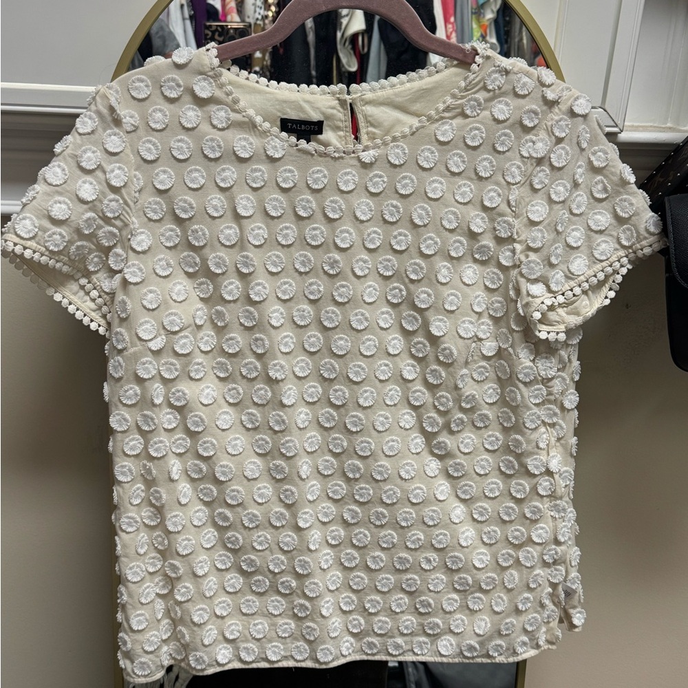 Women's Cream Textured Top